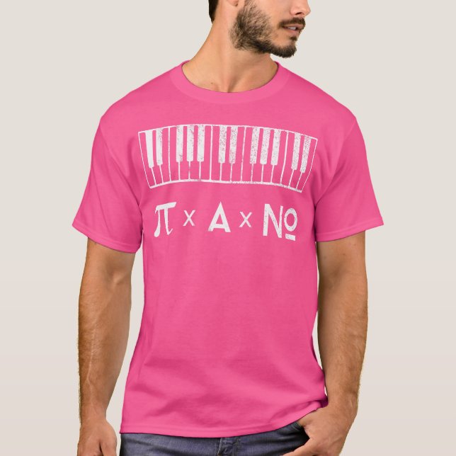 Pi A No Musikdesign - Roligt Piano T Shirt (Framsida)