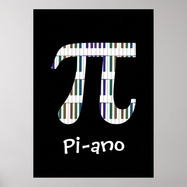 Pi-ano ~ Funny Math Music Geek Poster (Framsidan)