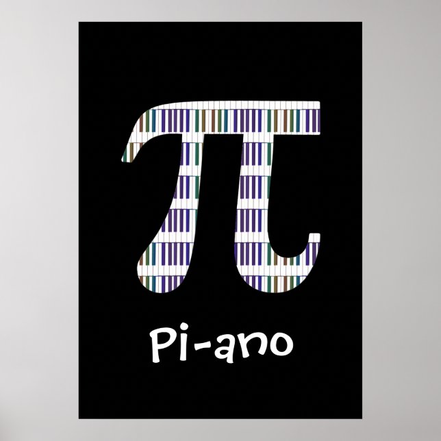 Pi-ano ~ Funny Math Music Geek Poster variation (Framsidan)