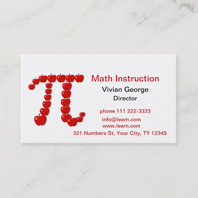 Pi-äpplen, Apple paj Visitkort (Framsida)