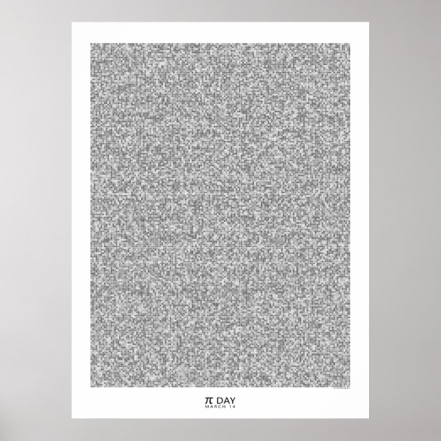 Pi art - Grafik Pi med 31 415 decimaler ställe Poster (Framsidan)