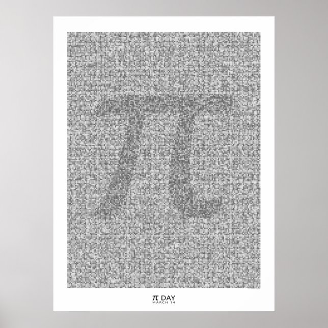 Pi art till 31 415:e decimalen ställe med stor Pi Poster (Framsidan)