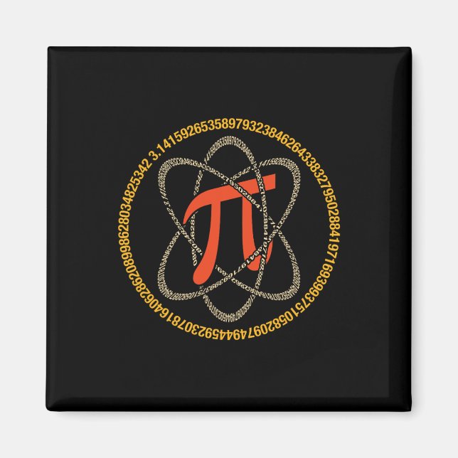 Pi Atom - Pi Day and Math Älskare Gift Magnet (Framsidan)