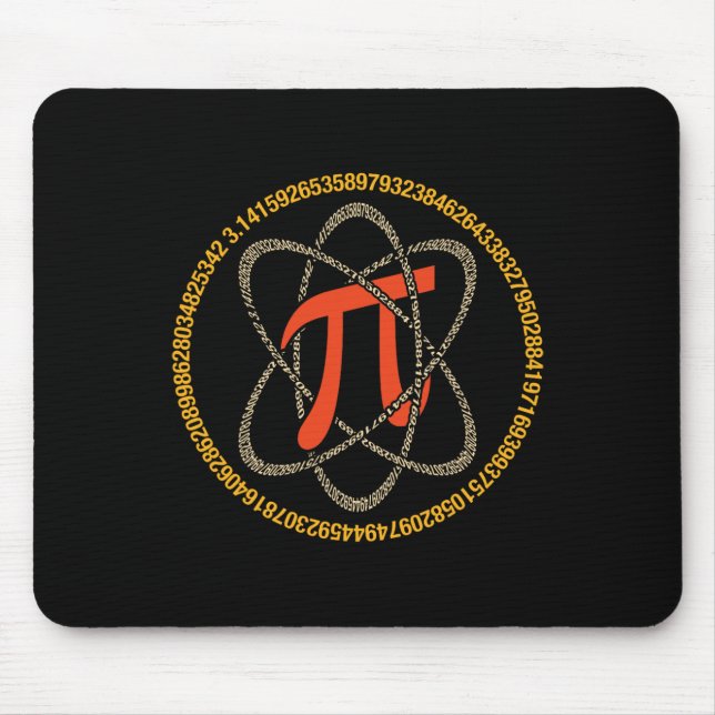 Pi Atom - Pi Day and Math Älskare Gift Musmatta (Framsidan)