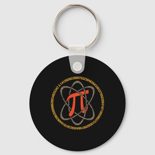 Pi Atom - Pi Day and Math Älskare Gift Nyckelring (Framsida)