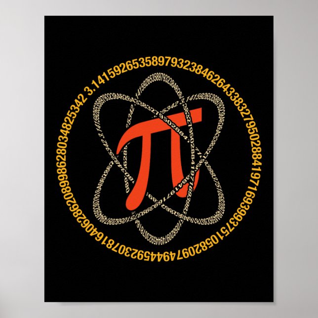 Pi Atom - Pi Day and Math Älskare Gift Poster (Framsidan)