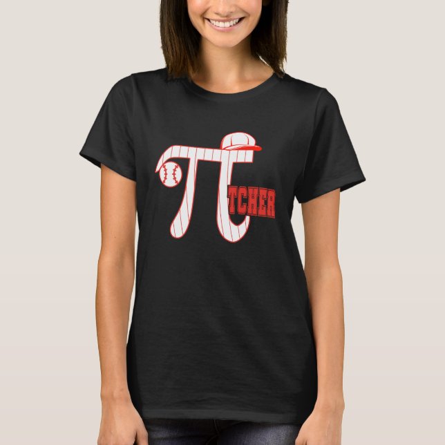 Pi  Baseball Pitcher  3 14 Pi Day Math Science & S T Shirt (Framsida)