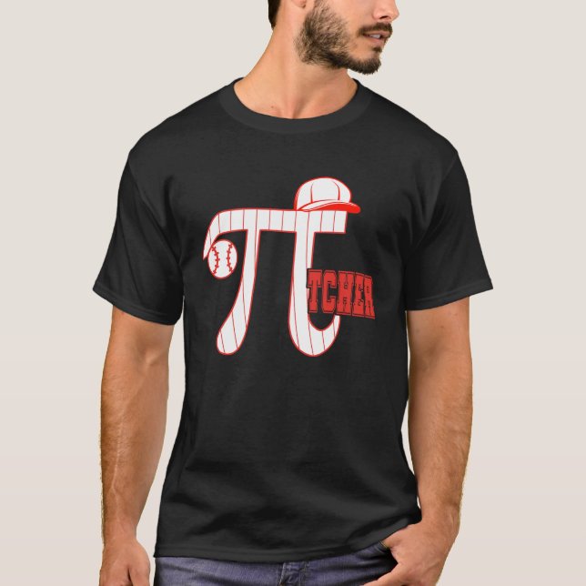 Pi  Baseball Pitcher  3 14 Pi Day Math Science & S T Shirt (Framsida)