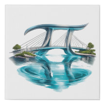 Pi-bro archreflektion, minimalistisk matematisk bå