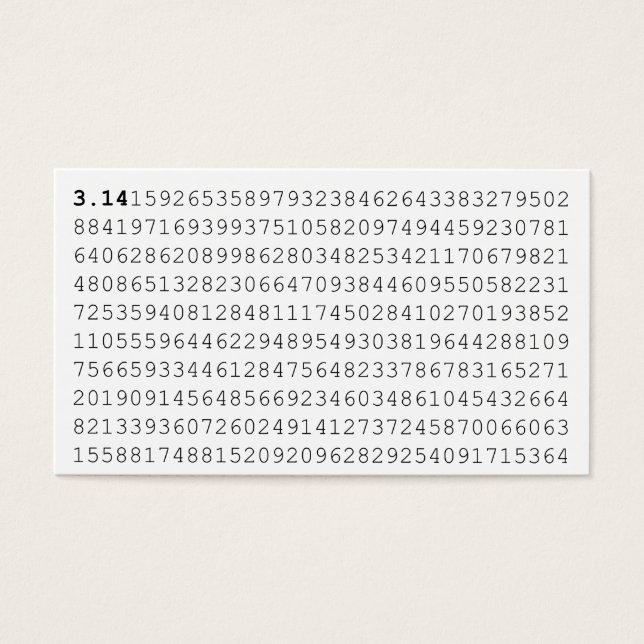 Pi Celebrate 3.14 Pi Day Visitkort (Framsidan)