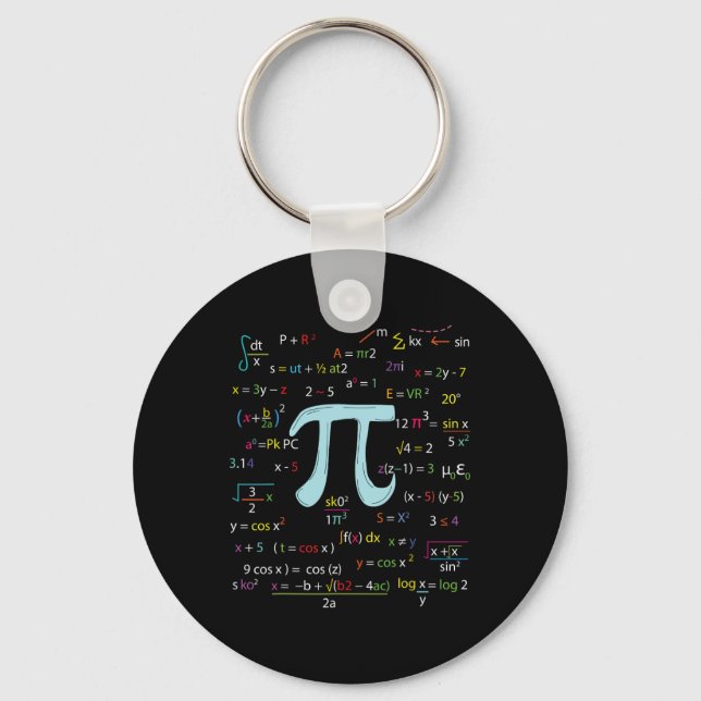 Pi Circle Number Formel Nerdy Mathematician Pi Nyckelring (Framsida)