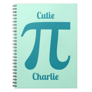 Pi/Cutie Pi anpassningsbar text & färg Anteckningsbok