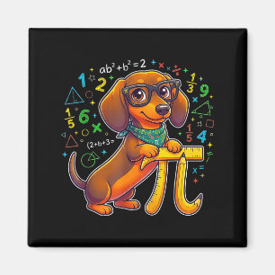 Pi Dachshund Math Pi Math Rolig Pi-dagen Symbol Hu Magnet