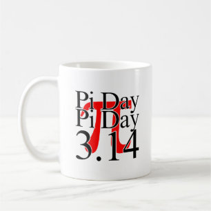Pi-dagen 3.14 Svart Och Röd Kaffemugg