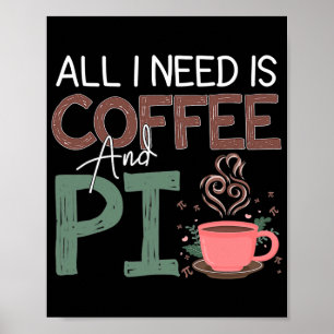 Pi-dagen allt jag behöver är kaffe och pi-finkaffe poster