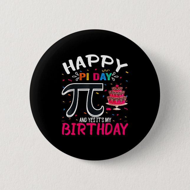 Pi-dagen Födelsedag Matematik Älskare Glad Pi-dage Knapp (Framsida)