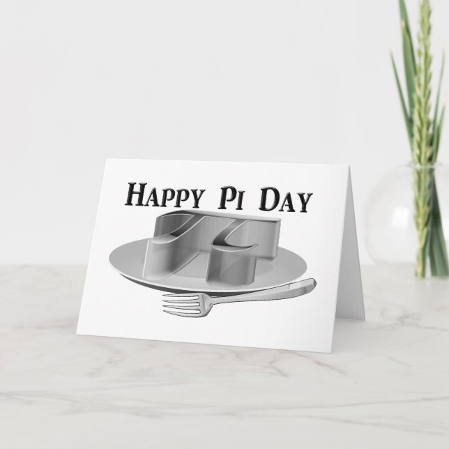 Pi-dagen i lycklig - Pi-dagen på en Silver-platter Kort (Framsida)