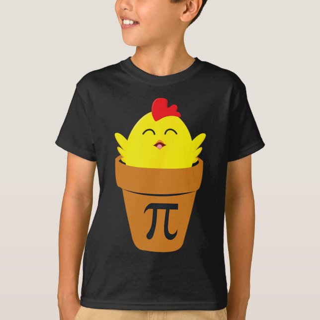 Pi-dagen Matematik T-Shirt Rolig Kyckling Pot Pie  (Framsida)
