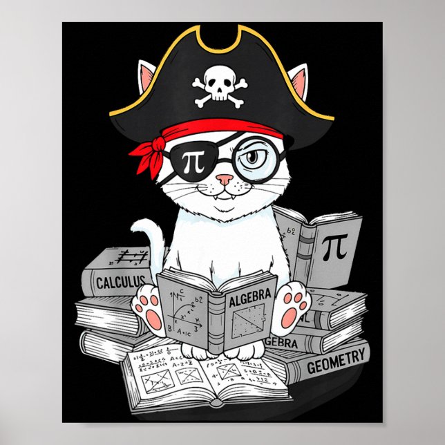Pi-dagen Math Cat nörd Math Pirat Lärare Student A Poster (Framsidan)