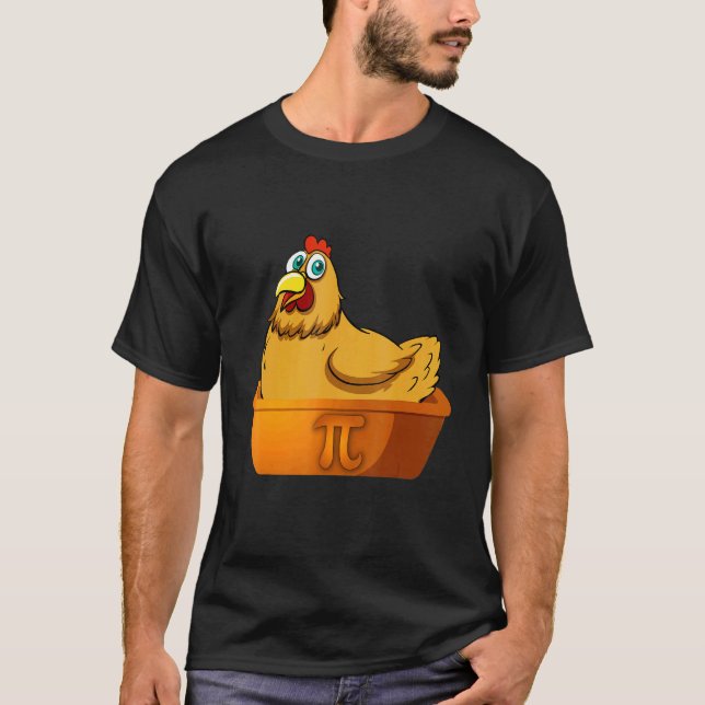 Pi-dagen Math Kyckling Pot Paj Geek Nerd Math Bond T Shirt (Framsida)