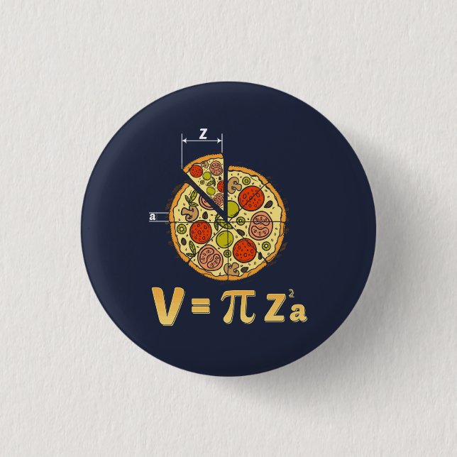 Pi-dagen Math Nerd Pizza-formel Knapp (Framsida)