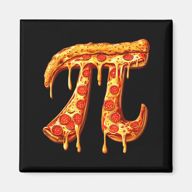 Pi-dagen Pi-symbol Pizza Rolig Matematik Mat 3.14  Magnet (Framsidan)