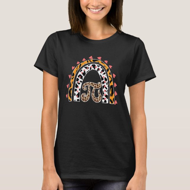 Pi-dagen Regnbåge Leopard Tiger Ko Mönster T Shirt (Framsida)