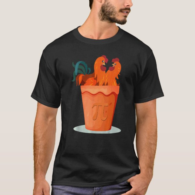 Pi-dagen Rollig Kyckling Pot Pi T Shirt (Framsida)