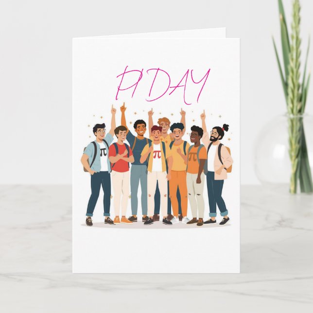 Pi-dagen Squad – Illustration för matematikälskare Kort (Framsida)