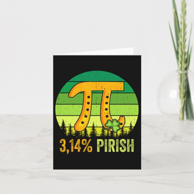 Pi-dagen St. Patrick's 3.14 Irländsk Retro Pirish  Kort (Framsida)
