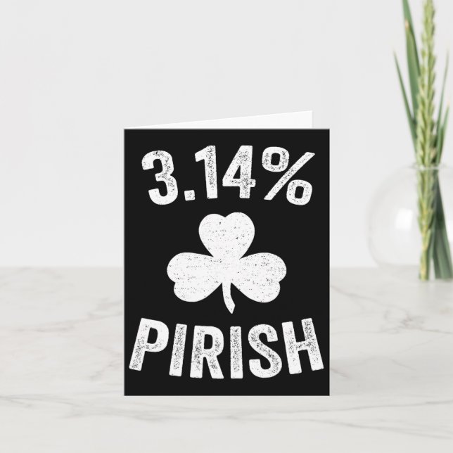 Pi-dagen St. Patrick's 3.14 Irländsk Rolig Pirish  Kort (Framsida)
