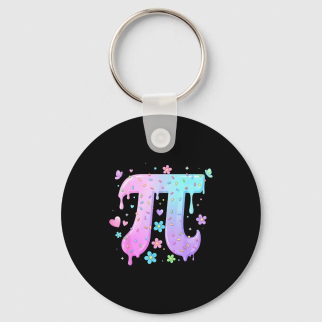 Pi-dagen Symbol Glassigt Iskrem Dropp Strössel Äls Nyckelring (Framsida)