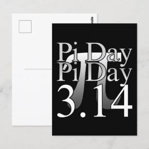 Pi-dagen typografi Svart Vykort