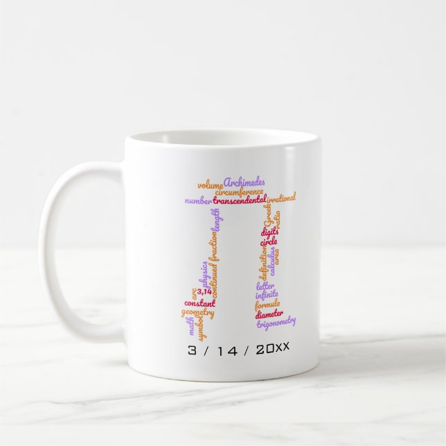 Pi-dagens ordmoln kaffemugg (Vänster)
