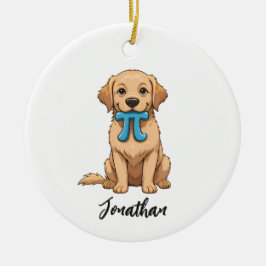 Pi-dags Hund Med Pi-symbol | Glad Pi-dag Julgransprydnad Keramik