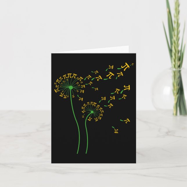 Pi Dandelion Pi Day Dandelion 3,14 Pi Number Math Kort (Framsida)
