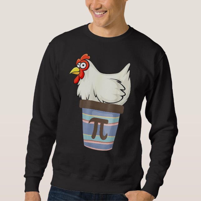 Pi Day 2022 Math Mathematics Chicken Pot Paj Outf Lång Ärmad Tröja (Framsida)
