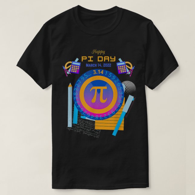 Pi Day 2022 Math Teacher Student School Design 3 T Shirt (Design framsida)