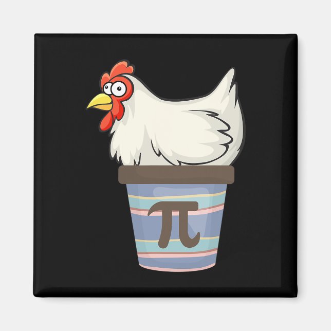 Pi Day 2025 Math Älskare Mathematics Chicken Pot P Magnet (Framsidan)