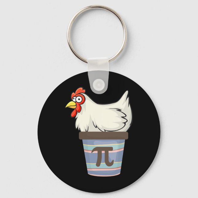 Pi Day 2025 Math Älskare Mathematics Chicken Pot P Nyckelring (Framsida)