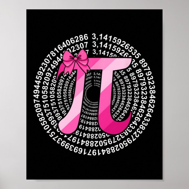 Pi Day 3.14159 Cute Rosa Pi Pi Symbol Science och Poster (Framsidan)