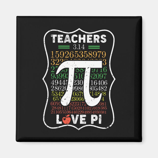 Pi Day 3.14 Lärare Kärlek Pi Math Lärare Gift- Magnet (Framsidan)