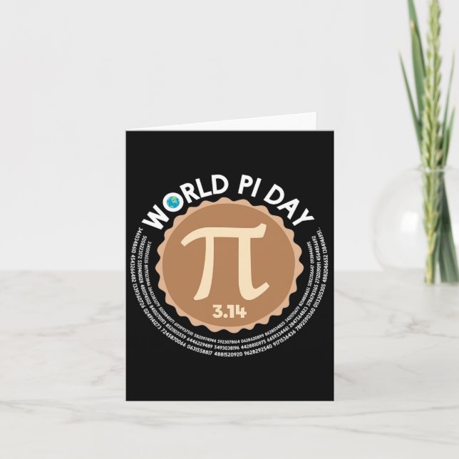 Pi Day - 3.14 March 14 - Math Geometry Nerd - Paj Kort (Framsida)