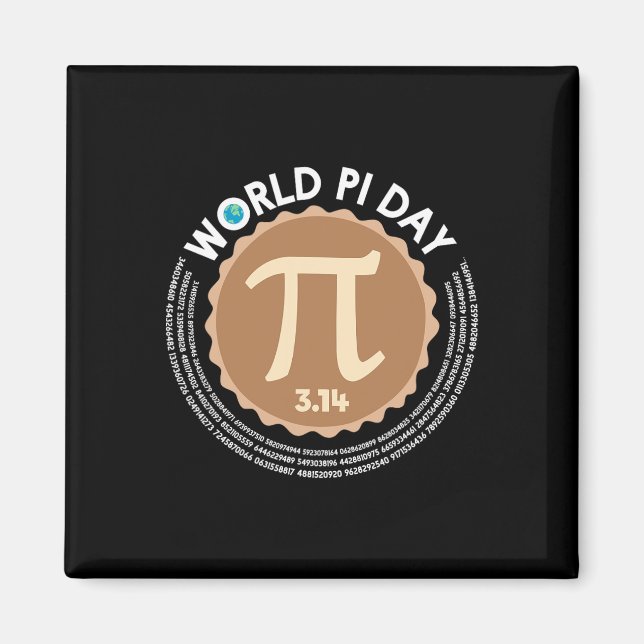 Pi Day - 3.14 March 14 - Math Geometry Nerd - Paj Magnet (Framsidan)