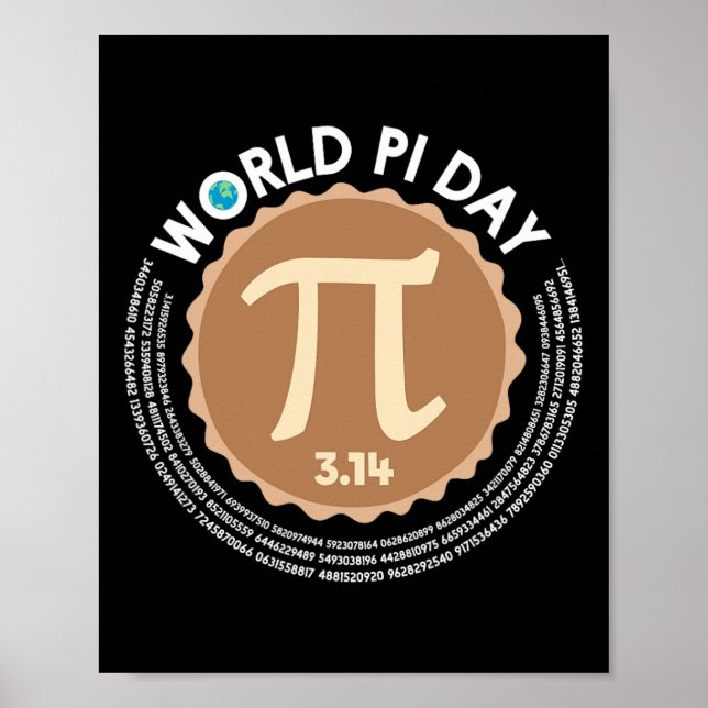 Pi Day - 3.14 March 14 - Math Geometry Nerd - Paj Poster (Framsidan)