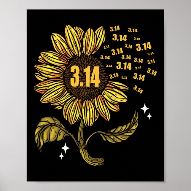 Pi Day 3.14 Nummersymbol för matematiklärare Poster (Framsidan)