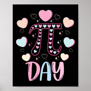Pi Day 3.14 Pi Symbol Funny Pi Day Candy Heart Mat Poster