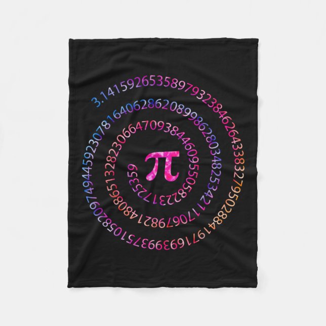 Pi Day 3.14 Spiral Pi Numbers Math Teacher Women K Fleecefilt (Framsidan)