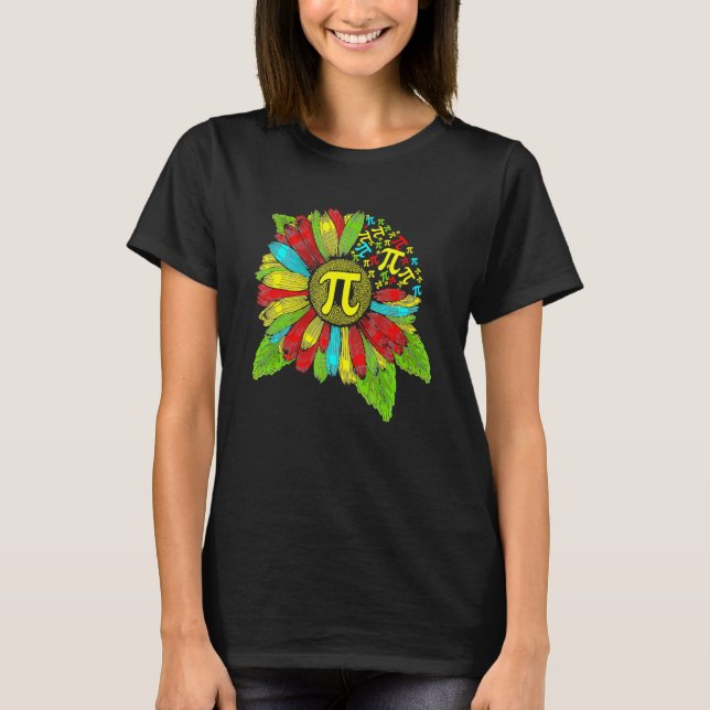 Pi Day 3 14 Sunflower Symbol Math Lovers Geek Nerd T Shirt (Framsida)