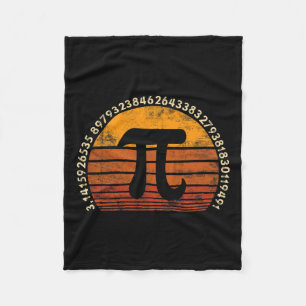 Pi Day 3.14 Symbol Retro Math Teacher Nerd Kärlek Fleecefilt